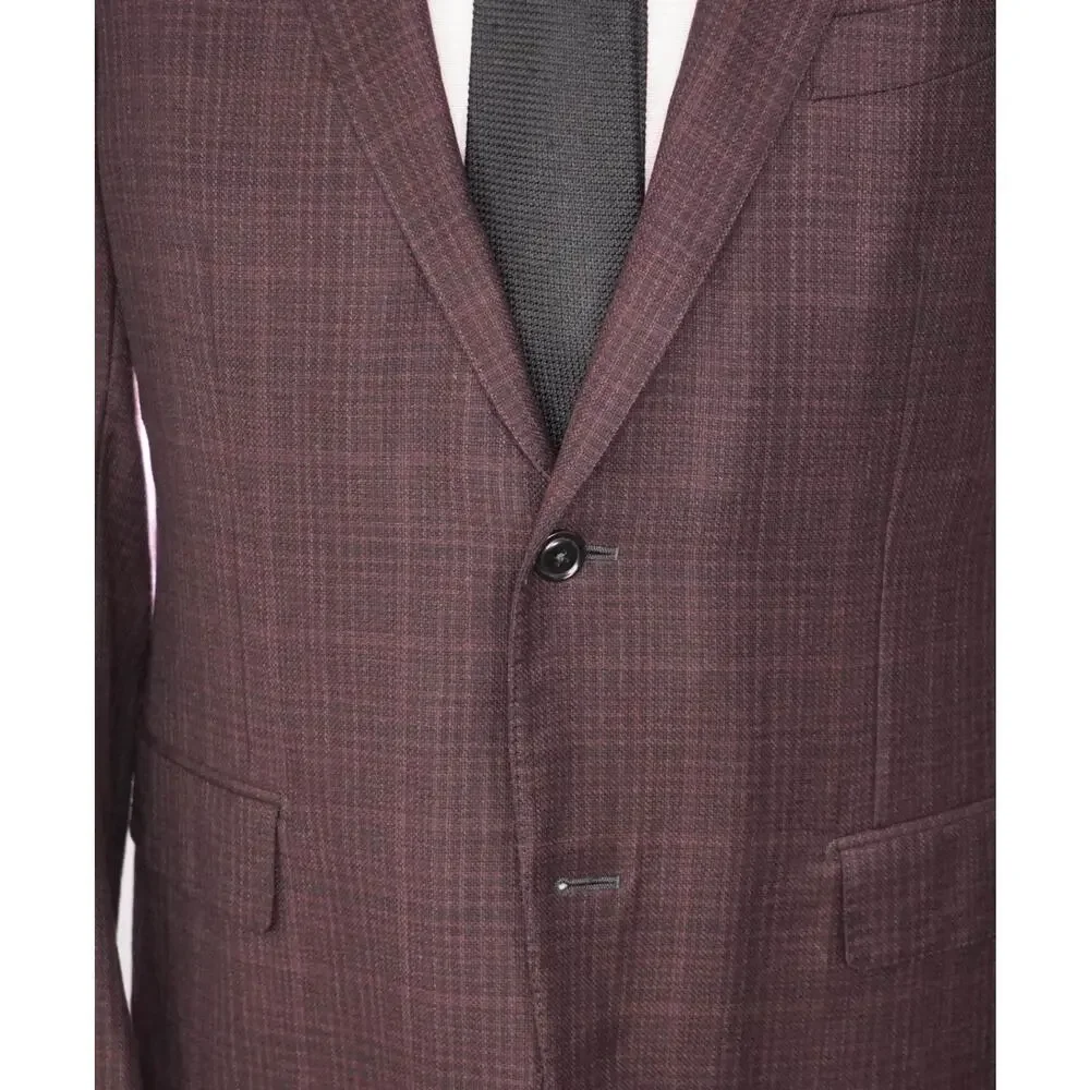 $3,290 ZEGNA - Burgundy Crosshatch 